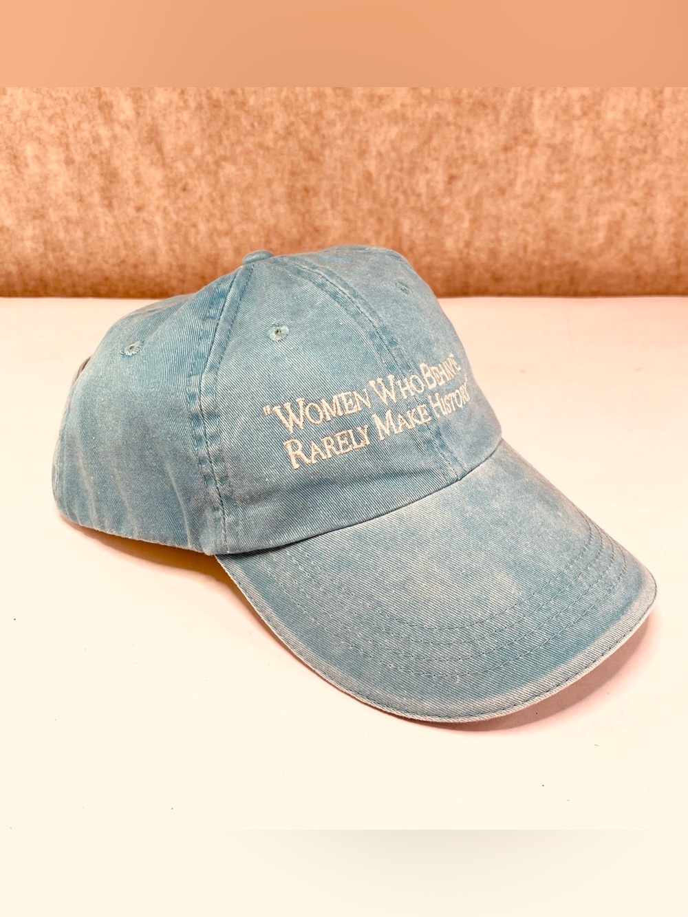 Hat Acid Wash Pure Cotton Denim Women Who Behave Rarely Make History Funny